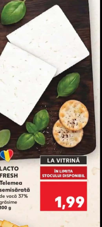 LACTO FRESH Telemea semisărată de vacă 37% grăsime 100 g