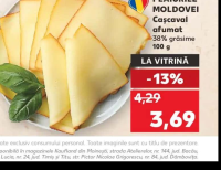 PLAIURILE MOLDOVEI Cașcaval afumat 38% grăsime 100 g