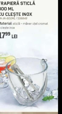 Vanora Frapieră sticlă 800 ml cu clește inox
