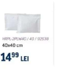 Heinner Home Set 2 fețe de pernă cu bordură și dungi satinate de 1cm HRPL-2PLW40/40 / 92638 40x40 cm