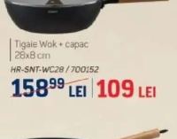 Samurai Gourmet Tigaie Wok + capac 28x8 cm