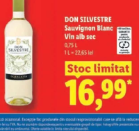 DON SILVESTRE Sauvignon Blanc Vin alb sec 0,75 L