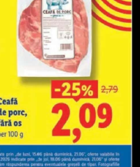 Ceafă de porc, fără os per 100 g