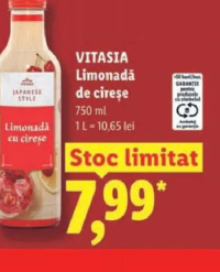 VITASIA Limonadă de cireșe 750 ml