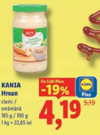 KANIA Hrean clasic / smântână 185 g / 190 g