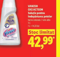 VANISH OXI ACTION Soluție pentru îndepărtarea petelor haine colorate / rufe albe 3 L