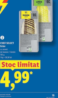 CHEF SELECT Ecler cu aromă de banane / lămâie 130 g