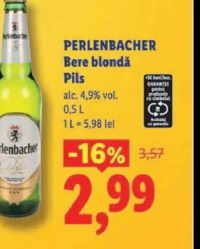 PERLENBACHER Bere blondă Pils 0,5 L