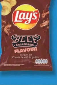LAY'S Chipsuri cu gust de coaste de vită la grătar 125 g