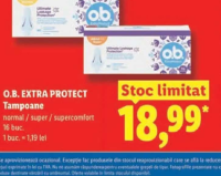 O.B. EXTRA PROTECT Tampoane normal / super / supercomfort 16 buc.