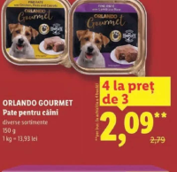 Orlando Gourmet Pate pentru câini diverse sortimente 150 g