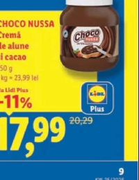 CHOCO NUSSA Cremă de alune și cacao 750 g