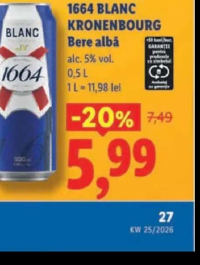 1664 BLANC KRONENBOURG Bere albă 0,5 L