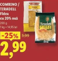 COMBINO / TIRADELL Fidea cu 20% ouă 200 g
