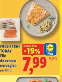 FRESH FISH TODAY File de somon norvegian per 100 g