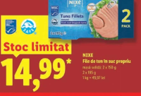 NIXE File de ton în suc propriu 2 x 195 g