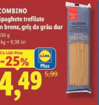 COMBINO Spaghete trefilate în bronz, griș de grâu dur 500 g