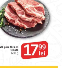 Ceafă porc fără os feliată 600 g