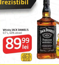 Whisky JACK DANIEL'S 0.7 L, 40% alcool