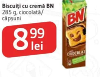BN Biscuiți cu cremă 285 g, ciocolată/ căpșuni