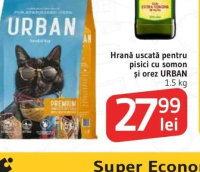 URBAN Hrană uscată pentru pisici cu somon și orez 1.5 kg