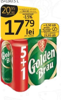 Bere blondă GOLDEN BRAU (5+1)x0.5 L
