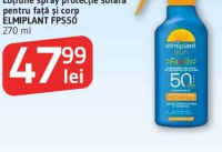 ELMIPLANT Sun Loțiune spray protecție solară pentru față și corp FPS50 270 ml