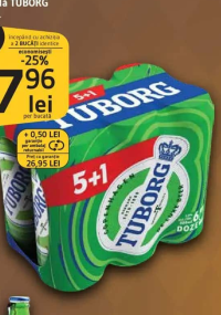 TUBORG Bere blondă (5+1)x0.5 L
