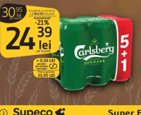 CARLSBERG Bere blondă (5+1)x0.5 L
