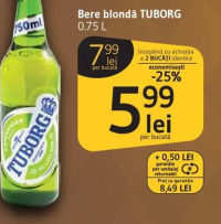 TUBORG Bere blondă 0.75 L