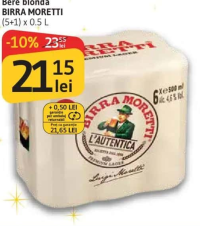 Birra Moretti Bere blondă (5+1) x 0.5 L