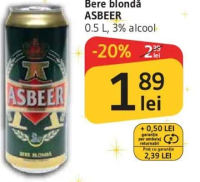 Asbeer Bere blondă 0.5 L 3% alcool
