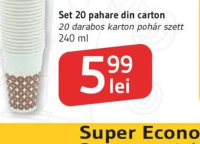 Set 20 pahare din carton 240 ml