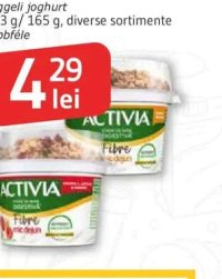 Iaurt mic dejun ACTIVIA 163 g/ 165 g, diverse sortimente