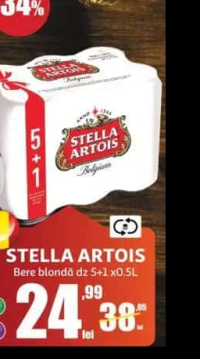 Stella Artois Bere blondă dz 5+1x0.5L