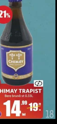 CHIMAY TRAPIST Bere brună st 0.33L