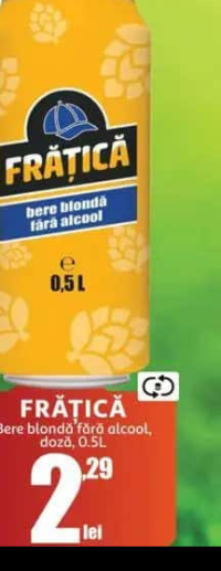 Frățică Bere blondă fără alcool, doză, 0.5L