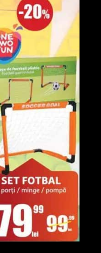 ONE TWO FUN SET FOTBAL 2 porți / minge / pompă
