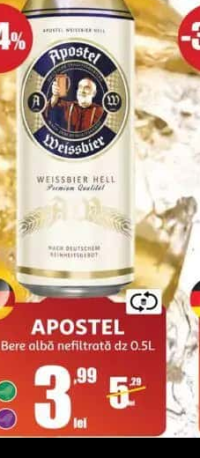 APOSTEL Bere albă nefiltrată dz 0.5L