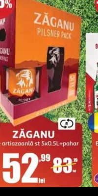 ZĂGANU Bere artizanală st 5x0.5L+pahar