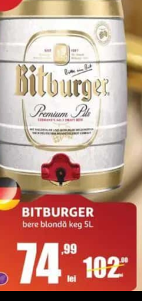 Bitburger Premium Pils bere blondă keg 5L