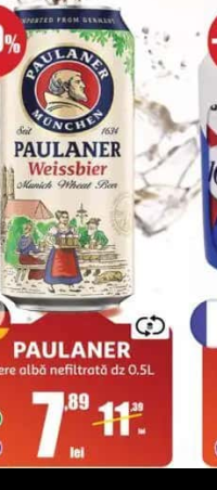 PAULANER Bere albă nefiltrată dz 0.5L