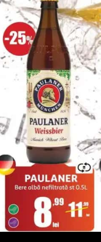 PAULANER Bere albă nefiltrată st 0.5L