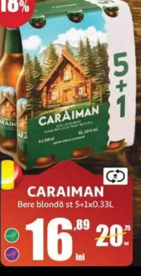 Caraiman Bere blondă st 5+1x0.33L