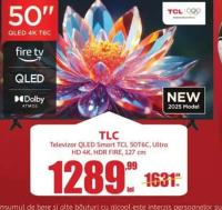 TLC Televizor QLED Smart 50T6C, Ultra HD 4K, HDR FIRE, 127 cm
