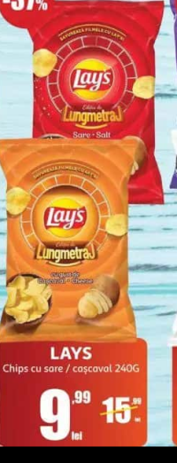 Lays chips cu sare / cascaval 240g