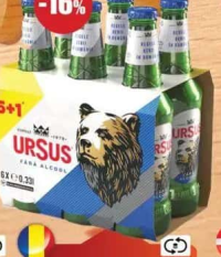 Ursus bere blondă 0% 5+1x0.33L