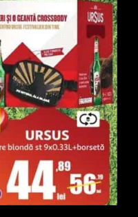 URSUS Bere blondă st 9x0.33L+borsetă