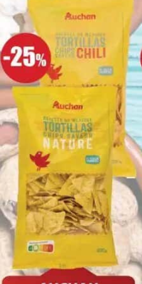AUCHAN tortilla chips diverse arome 400G