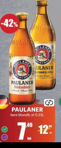 PAULANER bere blondă, st 0.33L